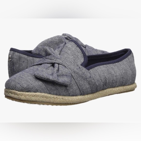 🆕NEW Nautica Rudder Knot Peacoat Stripe Black Linen Espadrille Flat Loafers 9.5 - Picture 6 of 7